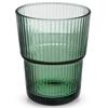 Green Glass For Drinking Drinks Water Juice Drinks Ribbed 400 Ml