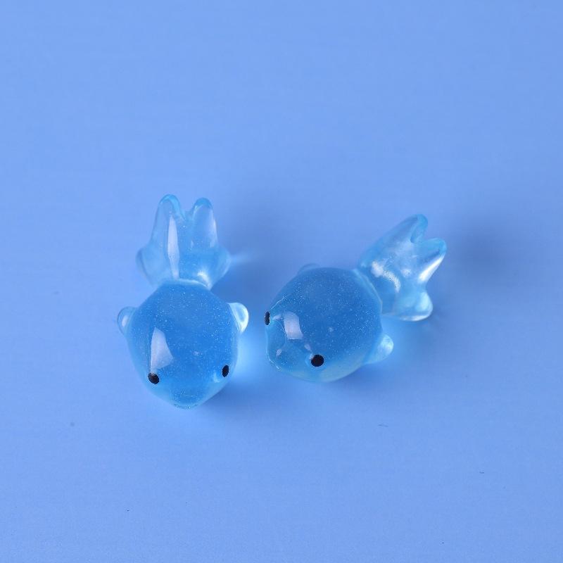 5Pcs 3D Cute Luminous Goldfish Fish Resin Pendants Charms Diy Earrings Necklace Keychain Bead Jewelry Making Supplies Findings