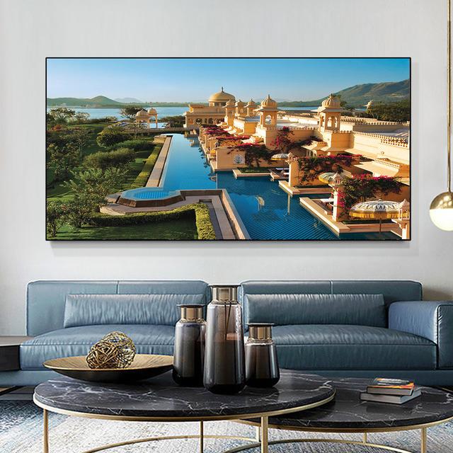 Peisaj Turnul Eiffel London Bridge Vedere la oraș Pictură pe pânză Postere și imprimeuri Artă de perete Poze Decor pentru cameră fără cadru
