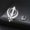 LIKGREAT Broszka Symbol Khanda dla Mężczyzn Kobiet Wiara Sikh Pin Stal Nierdzewna Religijny Sikhizm Amulet Biżuteria Prezent Hurtownia