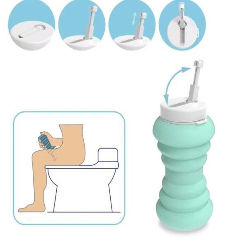 600Ml Large Capacity Portable Bidet Spray Collapsible Portable Foldable Female Washer Irrigator Press-Flush Pulsed Flow