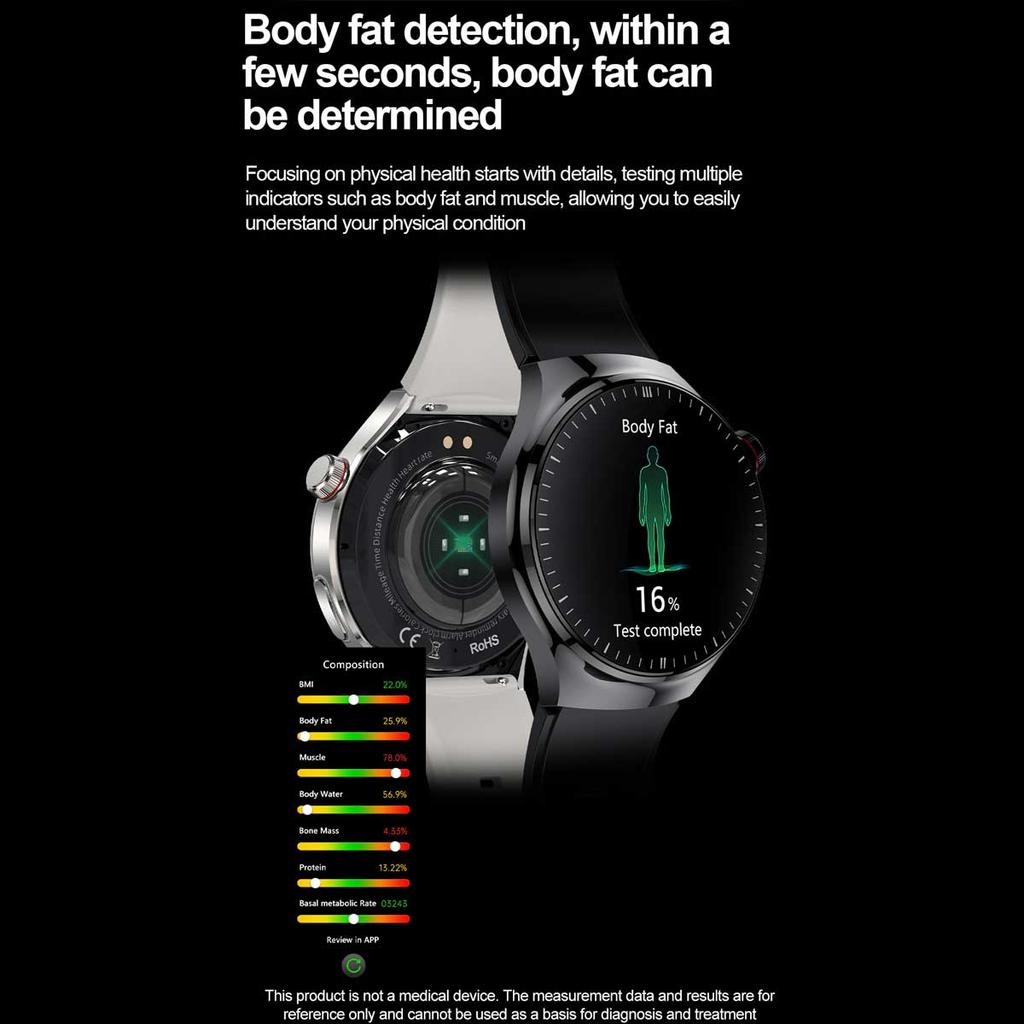 2026 Neue klinische Smartwatch mit EKG+PPG und Körper-Mikroüberwachung, Mikro-Untersuchung, Herzfrequenz, Smartwatch für Android & iOS, Damen