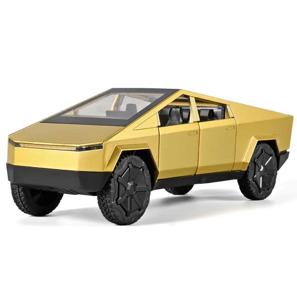 1/32 Tesla Cybertruck Toys Diecast Model Car Alloy Metal Pickup Truck Colorful Indoor Desktop Display Collection Game for Children Boy