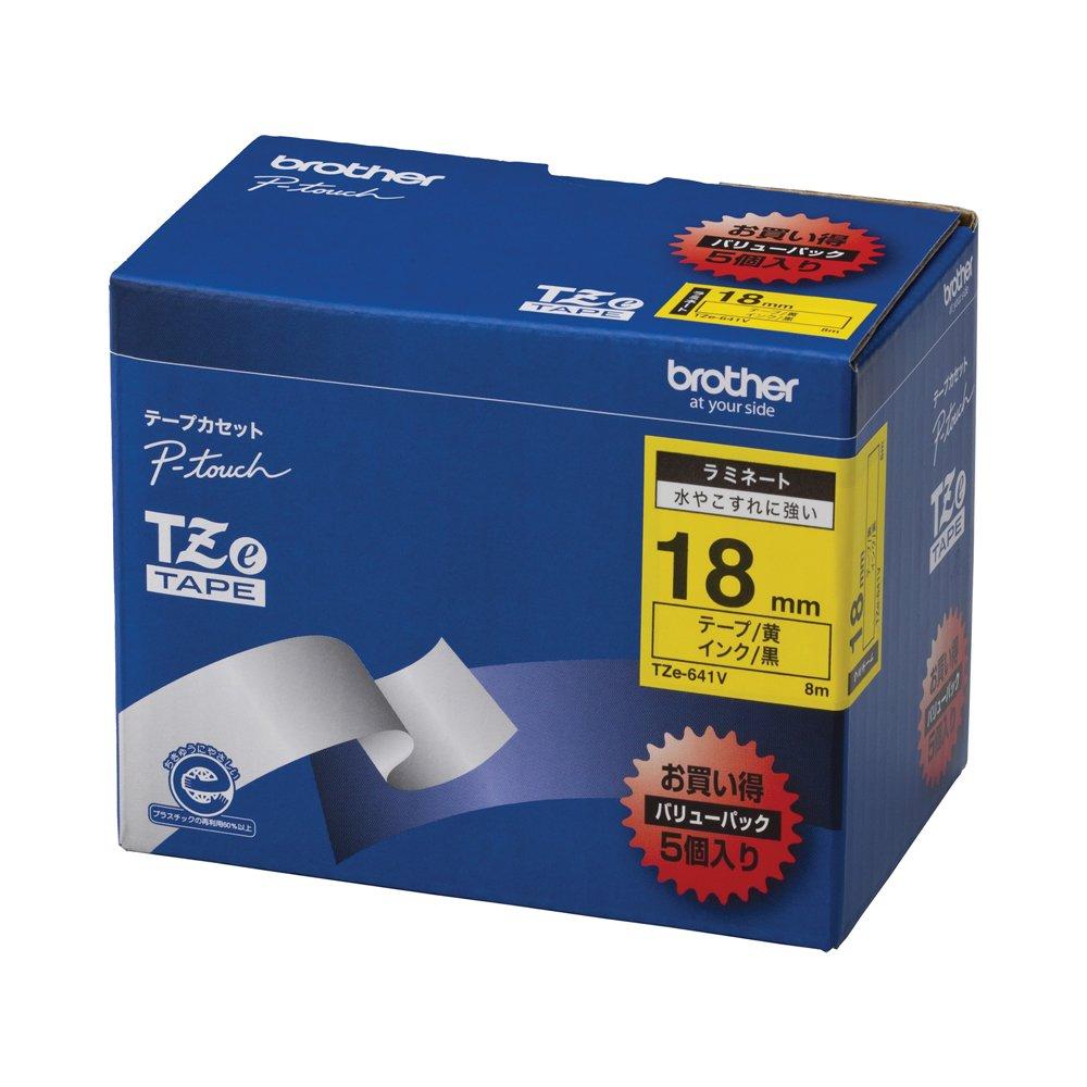 

Peatouch laminating tape width 18mm [brother genuine] TZe-641V (black text/yellow) білий