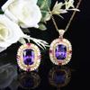 Haute Couture Jewelry Fortune Topaz Pendant, Luxury Ruby Set Engagement Ring Necklace