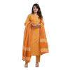 Tadkee Women' Cotton Blend Kurta Set (FnKurtaSetDupatta1 0OrangeL Orange