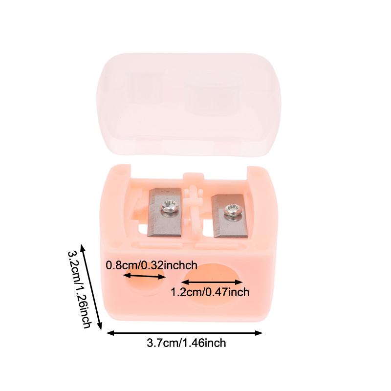 Makeup Pencil Sharpener Double Hole, for Eyebrow Eyeliner Pencil Sharpening Office School Stationery Supply