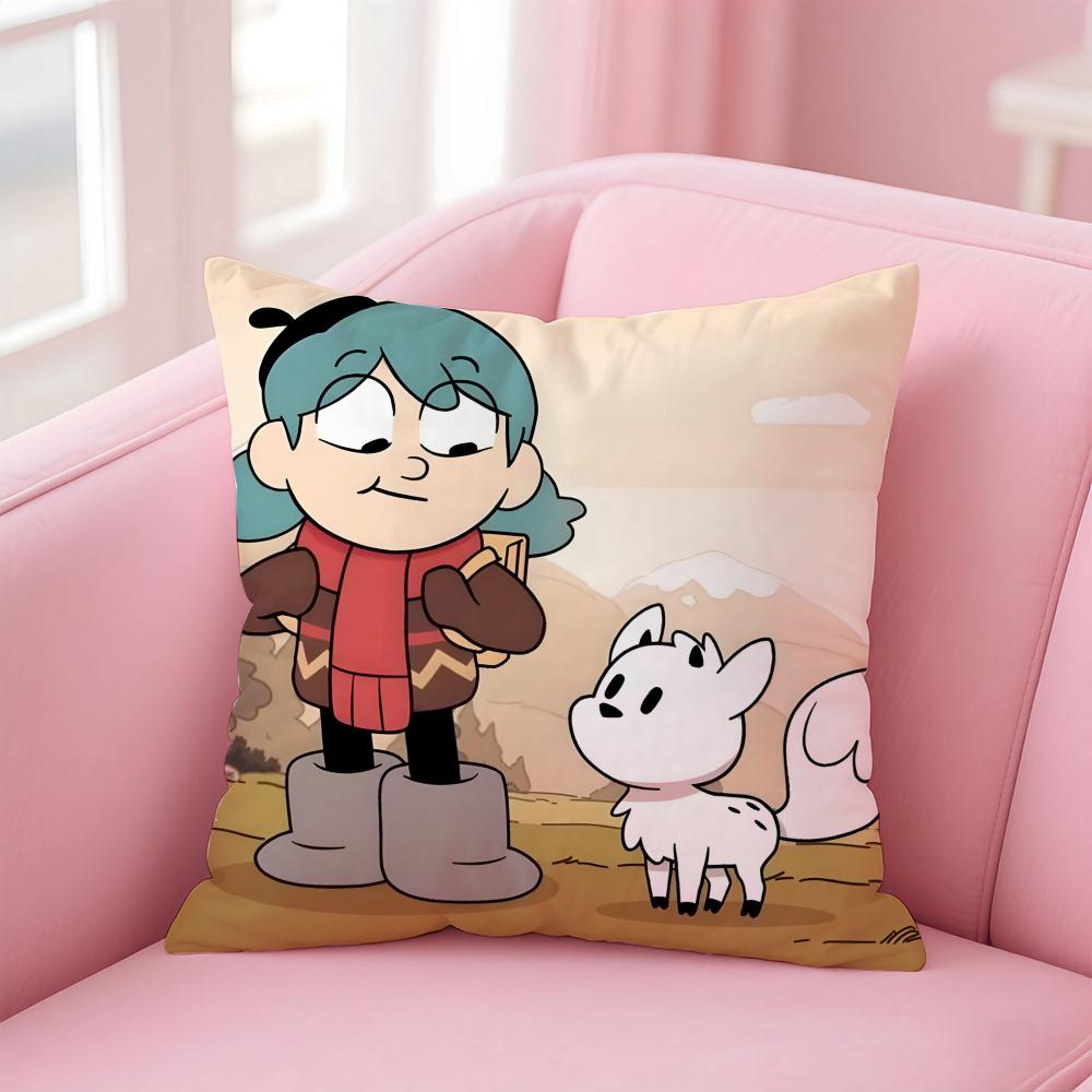 

Whimsical British Cartoon Anime Girl HHilda Cushion Cover Pillow Case Soft Skin Friendly Fabric Concealed Zipper 30X30cm