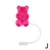 8mm Acrylic 3D Colorful Bear Silicone Straw Topper Tumbler Dust-proof . Straw Party Cup Accesso X3G2
