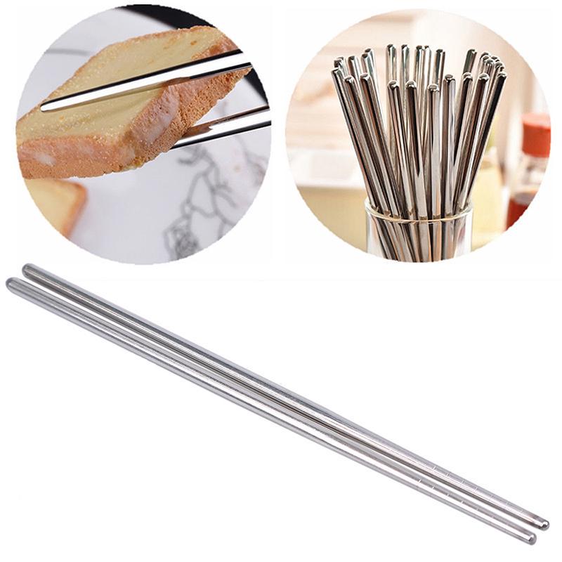 5Pairs Reusable Metal Chopsticks Stainless Steel Non-Slip Chop Sticks Set for Sushi Noodles Dinner Rice Dishwasher Safe