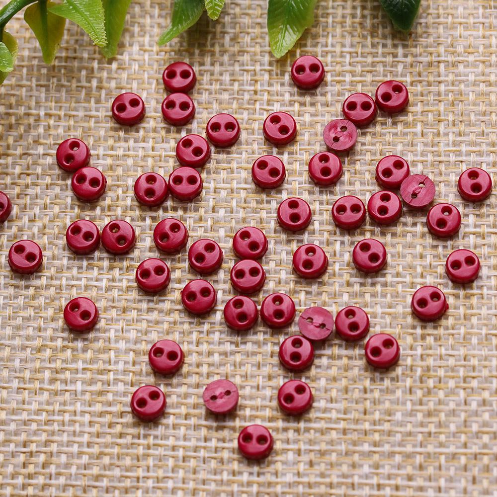 50Pcs 4mm Mini Buttons For DIY Doll Clothes Round Candy Color 2 Holes Card Making Scrapbooking Buttons Sewing Accessories