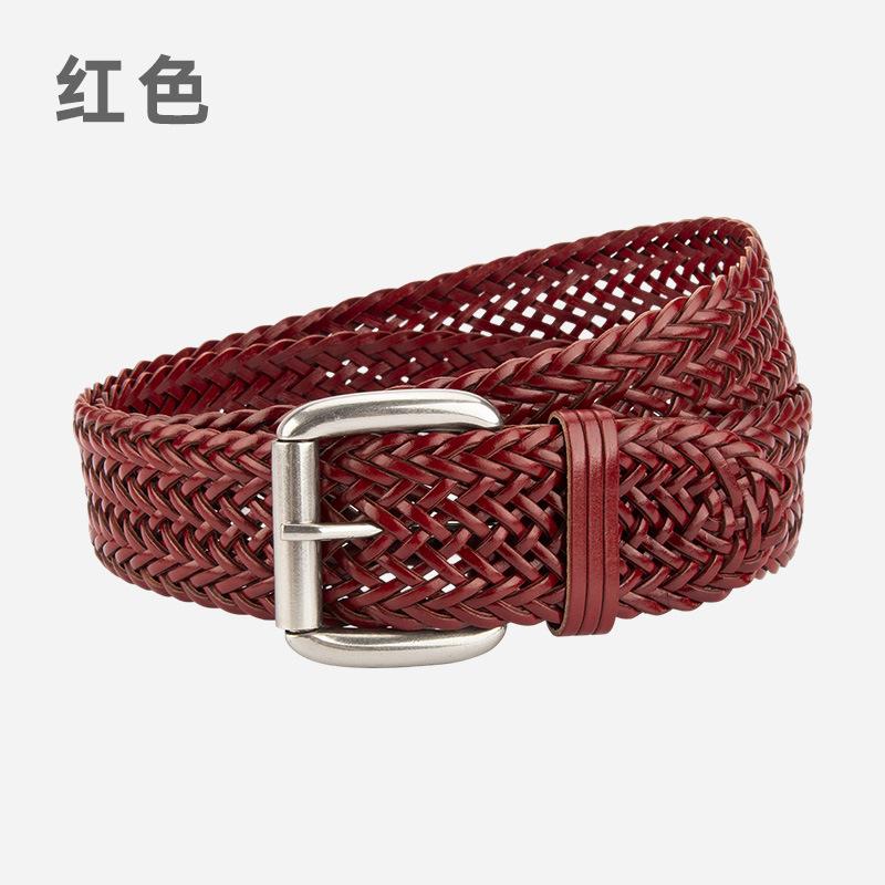 Non-Porous Women'S Woven Belt Retro Decorative Casual Pants Jeans Belt Women'S