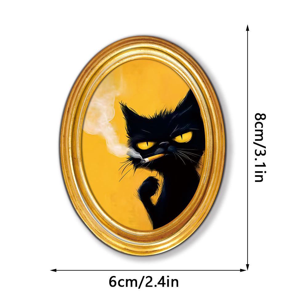 MZCT455-481 Creative 3D Wooden Round Photo Frame Refrigerator Magnet
