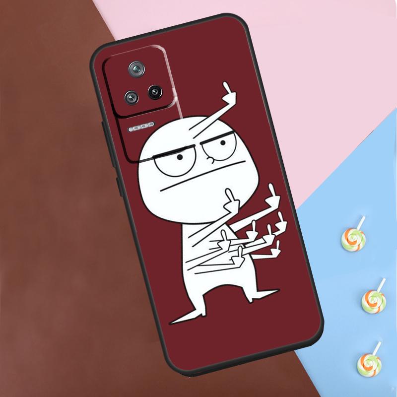 Funny Man Middle Finger Case For Xiaomi 13 14 13T Pro 11T 12T 12 Lite POCO X6 Pro X3 X4 X5 M6 Pro M5s F3 F5 Cover
