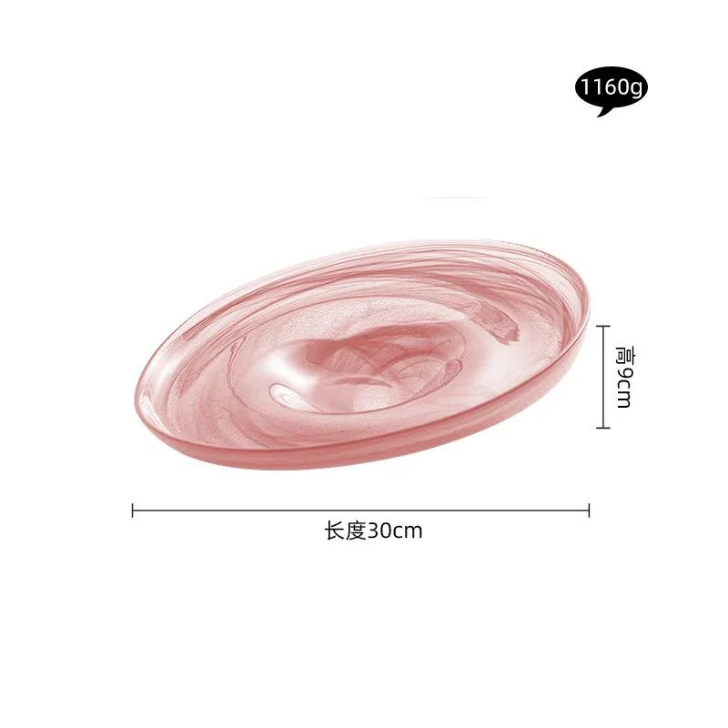 Irregular Glass Tableware Dessert Plate Serving Plate Pasta Dish Snack Dish Sushi Plates Restaurant Molecular Cuisine Tableware