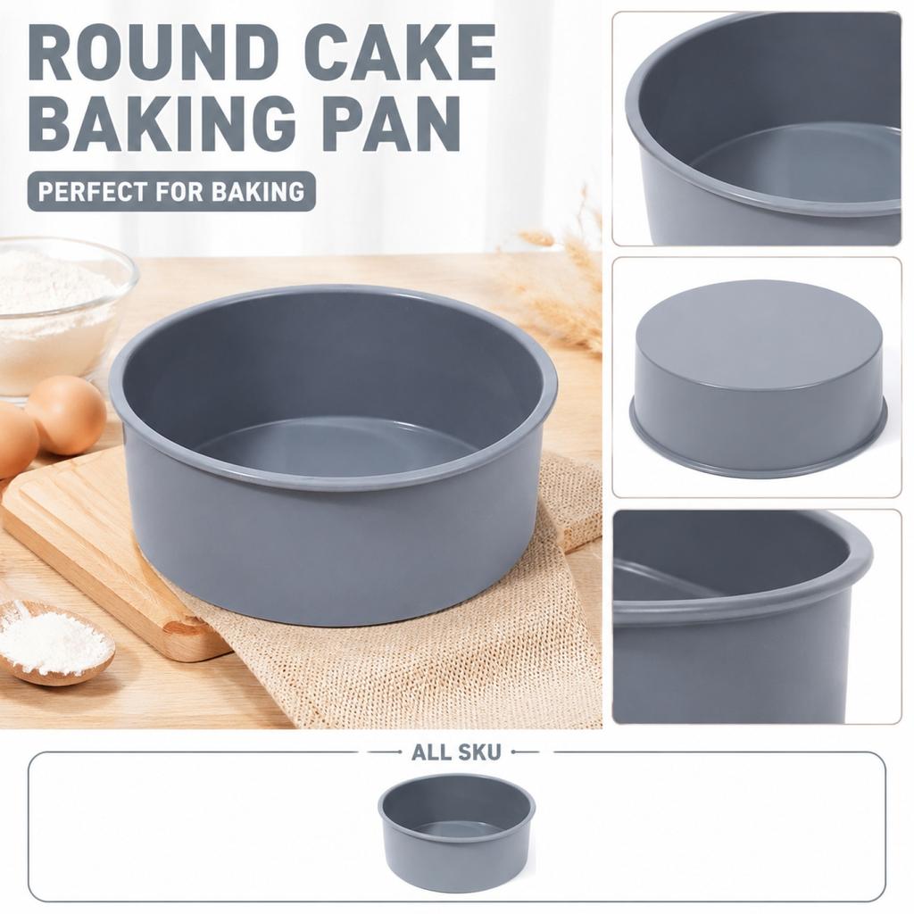 Round Silicone Pan for Baking - Flexible Nonstick for Cakes, Breads and Desserts