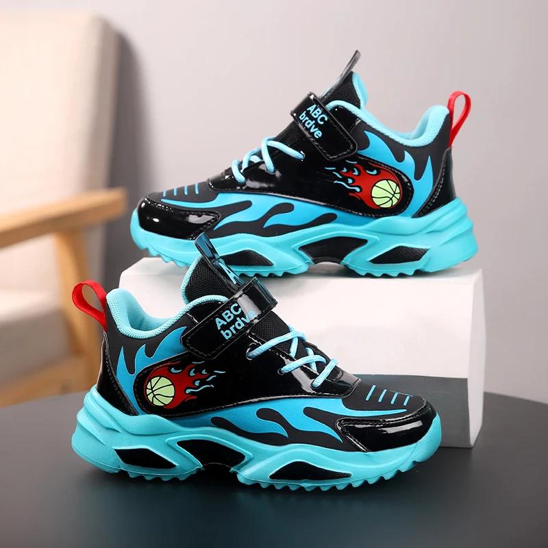 

Children Shoes Boy Sneaker Leather Kids Casual Sports Tennis Sneaker Original Basketball Non-slip Boy Shoes 4 To 12 Years 39