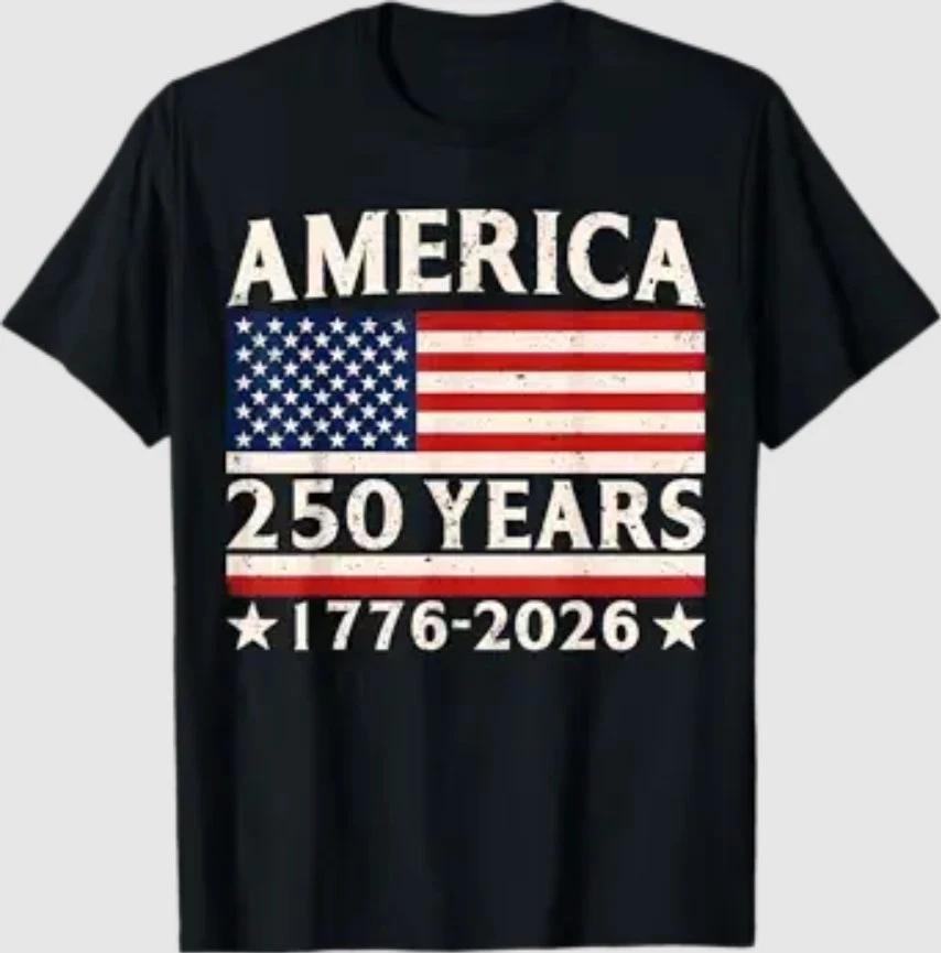 America 250 Years 4th of July 250th Anniversary USA Flag T-Shirt 4XL