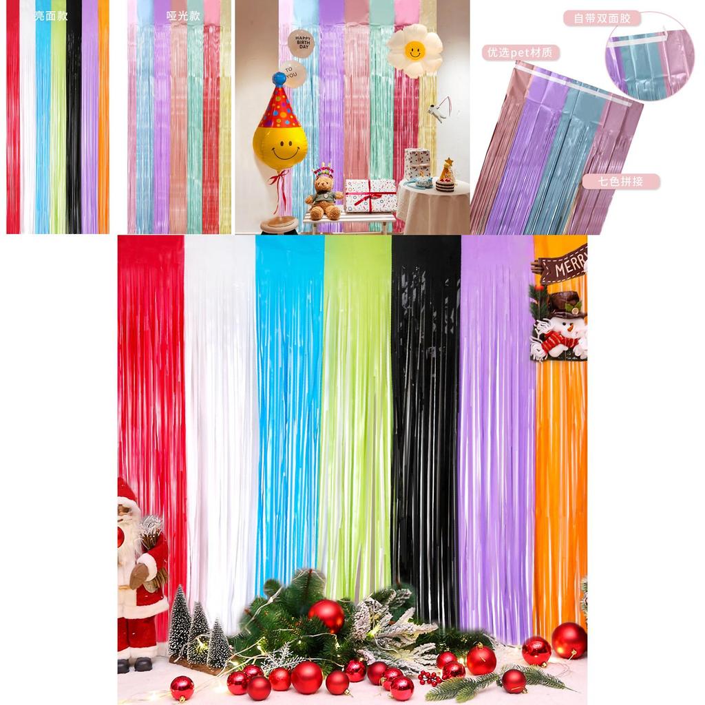 Stunning Matte Rainbow Rain Curtain Decorative Backdrop For Party Festivities