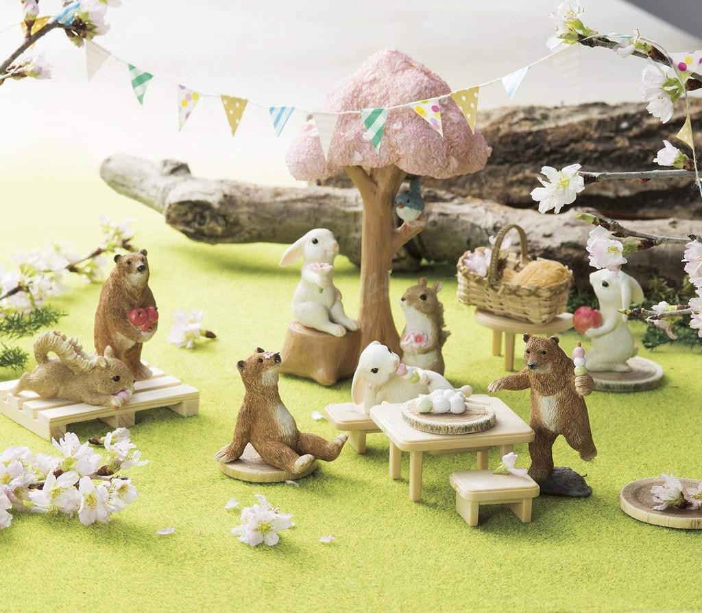 Matsuno Hobby Cute Animal Cherry Tree and H15 x W10 x Interior Decor Figurine, Mascot, Bird, D7.5cm (Gardening & Series) GM-3309