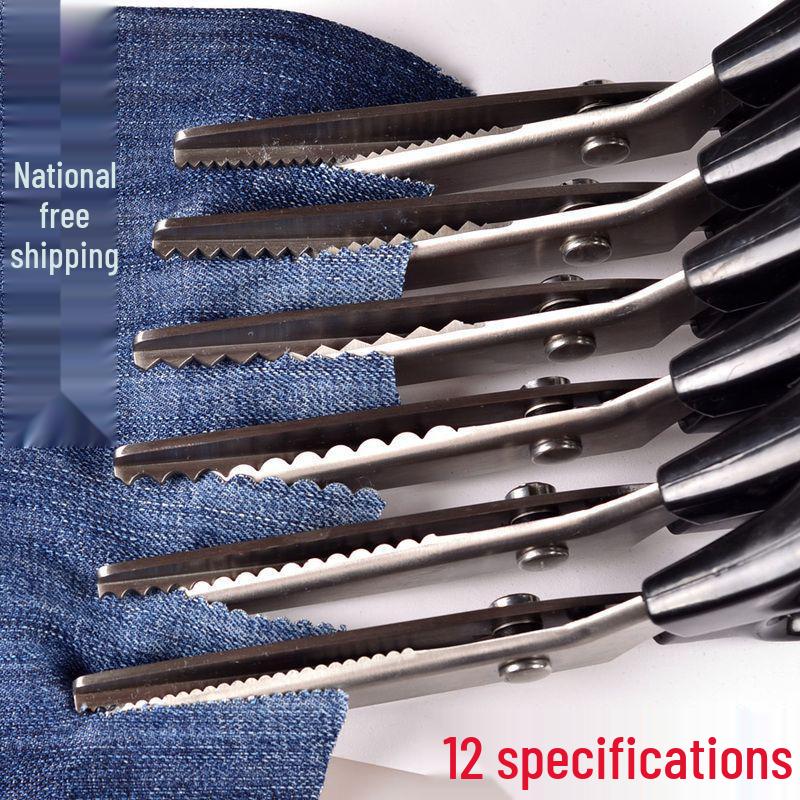 Fabric Craft Scissors: Triangular, Serrated, Semicircle, and Wave Patterns