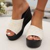 Large Size, Sandals, High Heels, Wedge Heels, Thick Sole, Sponge Shoes