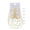Temperament Fashion Size Circle Earrings Light Luxury Simple Versatile 6-Piece Earring Set Women'S Exaggerated Personality Earrings