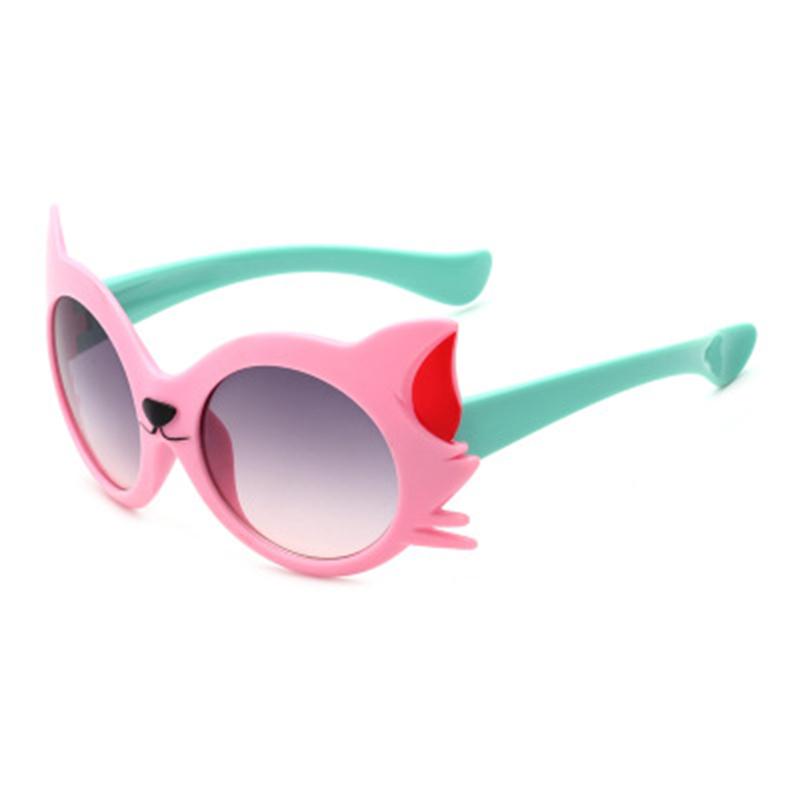 New Cute Cartoon Cat Anti UV400 Sun Glasses Kids Dresses Ornament For Girls