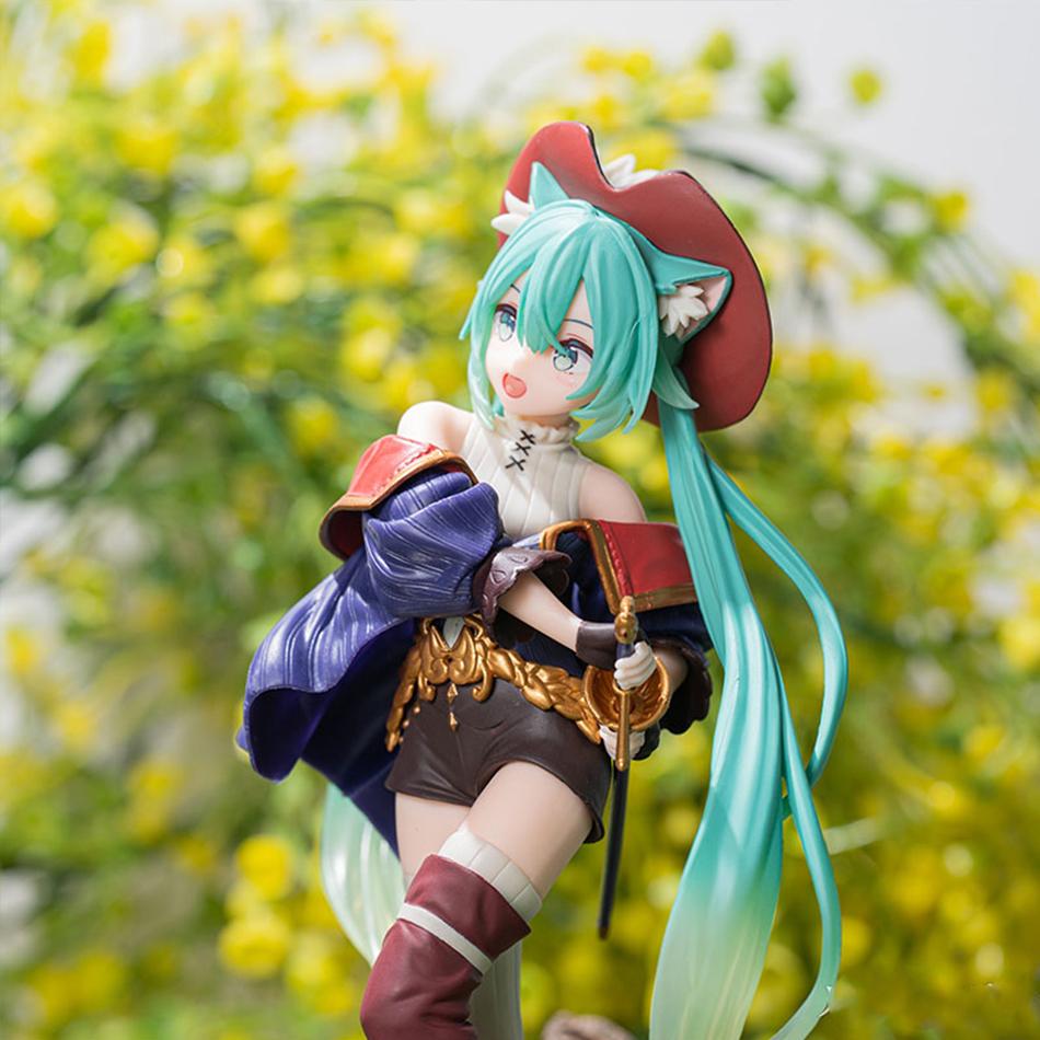 19Cm Hatsune Miku Puss In Boots Fairy Tale Wonderland Pvc Action Figure Anime Figurine Desktop Decor Kawaii Girl Model Toys Gift