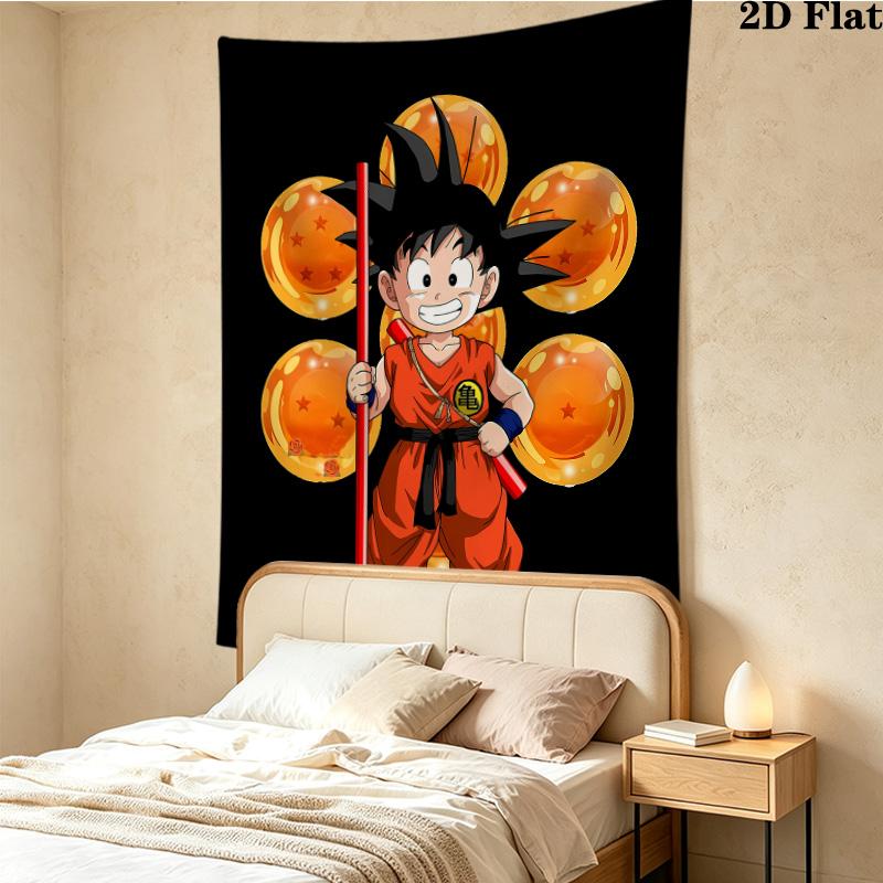 Son Goku Wall Tapestry Aesthetic Wall Hanging Printed Fabric Blanket Decorative Tapestries For Bedroom Living Room Home Decor