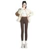 Shark Skin Pants Fleece Lined Women Winter Pink Plush Barbie Pants No Sag Outdoor Wear Thick Tight Warm Ankle Leggings