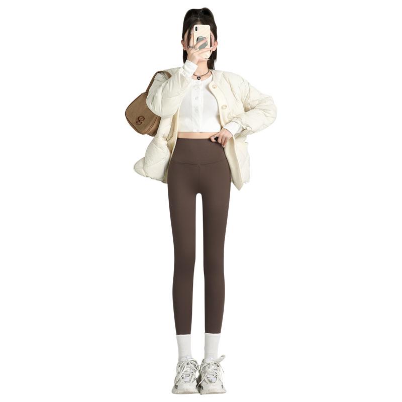 Shark Skin Pants Fleece Lined Women Winter Pink Plush Barbie Pants No Sag Outdoor Wear Thick Tight Warm Ankle Leggings