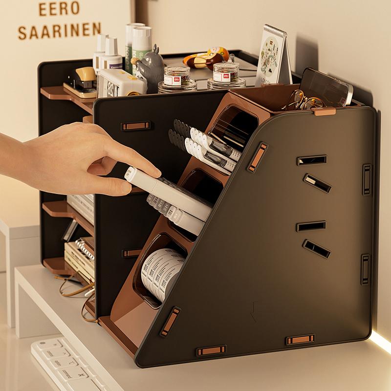 Desktop Storage Box, Office Desk File and Stationery Storage Rack, Cosmetics and Skincare Products Storage Cabinet