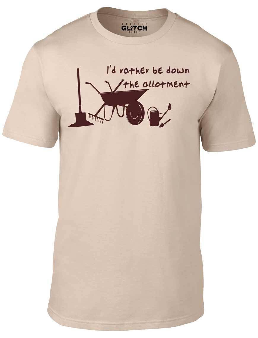 Id Rather be down the Allotment T-Shirt Mens Womens Tees Top - Funny T Shirt Mens Womens Tees Top gardening garden dad veg 4XL