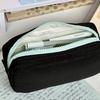 Multifunctional Solid Color Pen Bag Zipper Design Square Shape Stationery Box  School Supplies