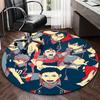1 Stück Anime Cartoon Design Runder Teppich Bürostuhlmatte, Rutschfester Teppich für Heimdekoration, Wohnzimmer, Schlafzimmer, Spielzimmer