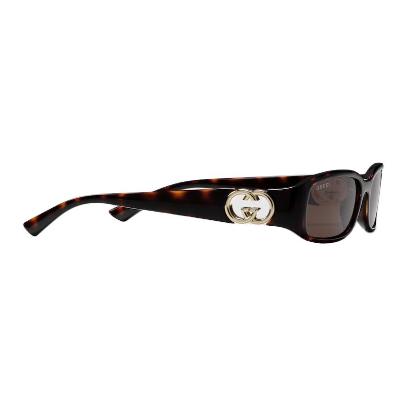 GUCCI Multicolour Design Acetate Square Sunglasses Women's Brown