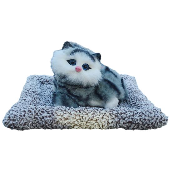 

Имитация игрушки для кошек с бамбуковым угольным ковриком, удаление запаха, мяукающий плюшевый котенок, кукла-животное, украшение для домашнего офиса, рабочего стола, орнамент E