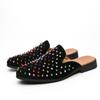 Sapatos Masculinos Slip On da Moda com Espinhos Preto Masculino Sapatos Confortáveis de Luxo Mocassins 7#23/10D50 Sapatilhas Paty Zapatos Hombre