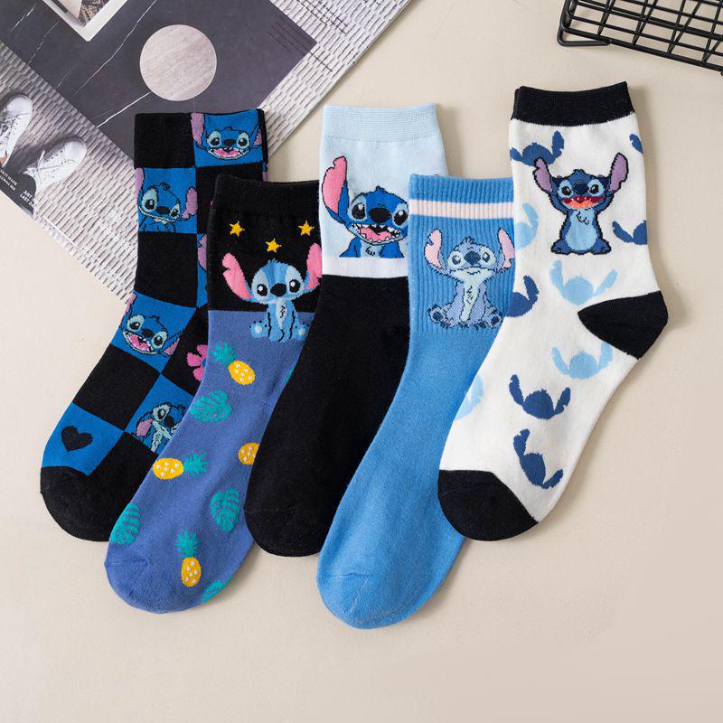 

Women s Japanese Anime Cartoon Mid-Calf Combed Cotton Socks - Cute Knee-High Design In Stock One Size