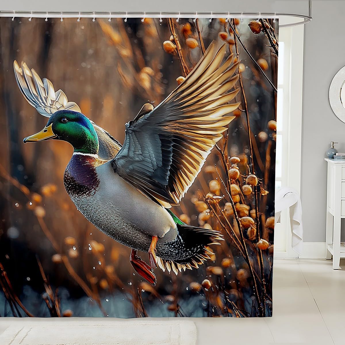 

Kids Cute Capybara Shower Curtain for Bathroom Decor Japanese Cherry Blossoms Flowers Bath Curtain for Boys Girls Teens Cartoon 90x180CM