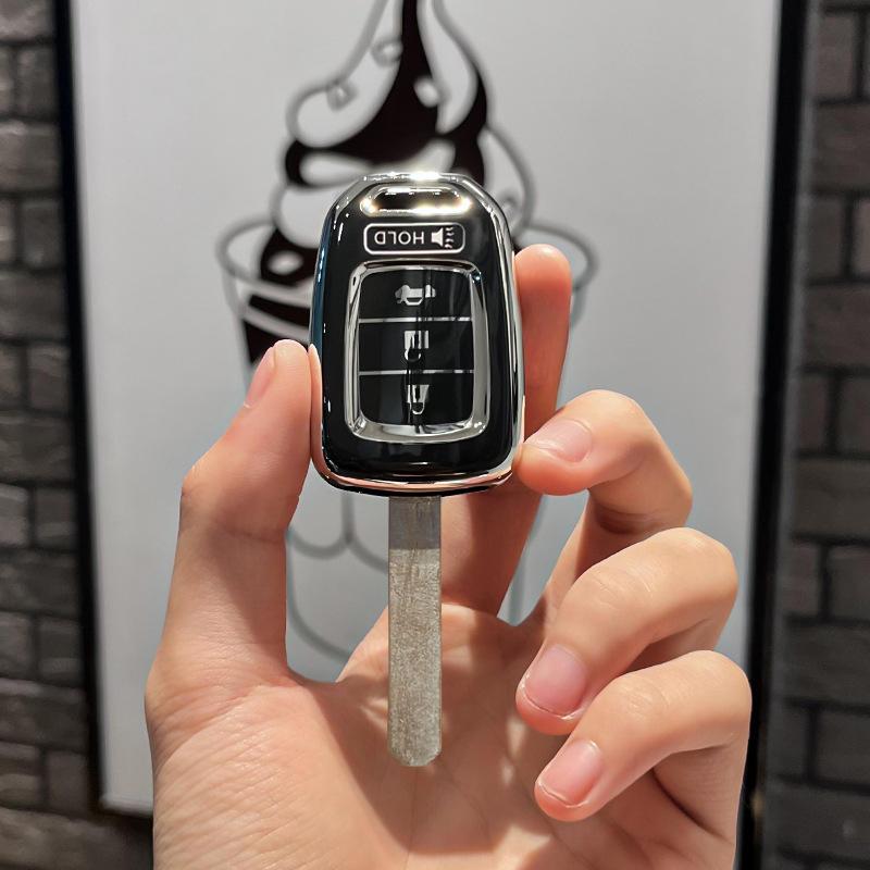 

4 кнопки ТПУ чехол для автомобильного ключа в виде ракушки брелок для Honda Accord CIVIC CRV Jazz HR-V HRV 2013 2014 2015 2016 дистанционный держатель протектор Key Case чёрный