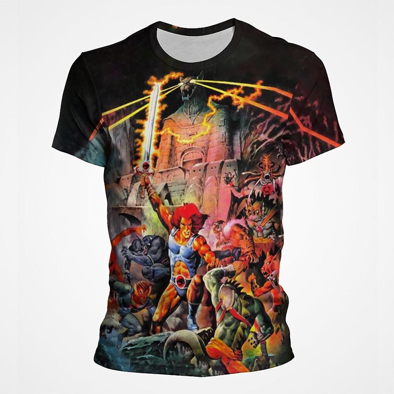 

Thundercats 3D Принт Мультфільм Аніме Футболки Streetwear Чоловіки Жінки Повсякденна Мода Оверсайз Футболка з Круглим Вирізом Дитячі Футболки Топи Одяг 5XL слонова кістка