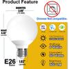 ILC G25 LED Vanity Globe Light Bulbs 6W, Work with Alexa Required Echo Device, Color Changing, 60W Equivatlent, Color Tunable CCT 2700-6000K,