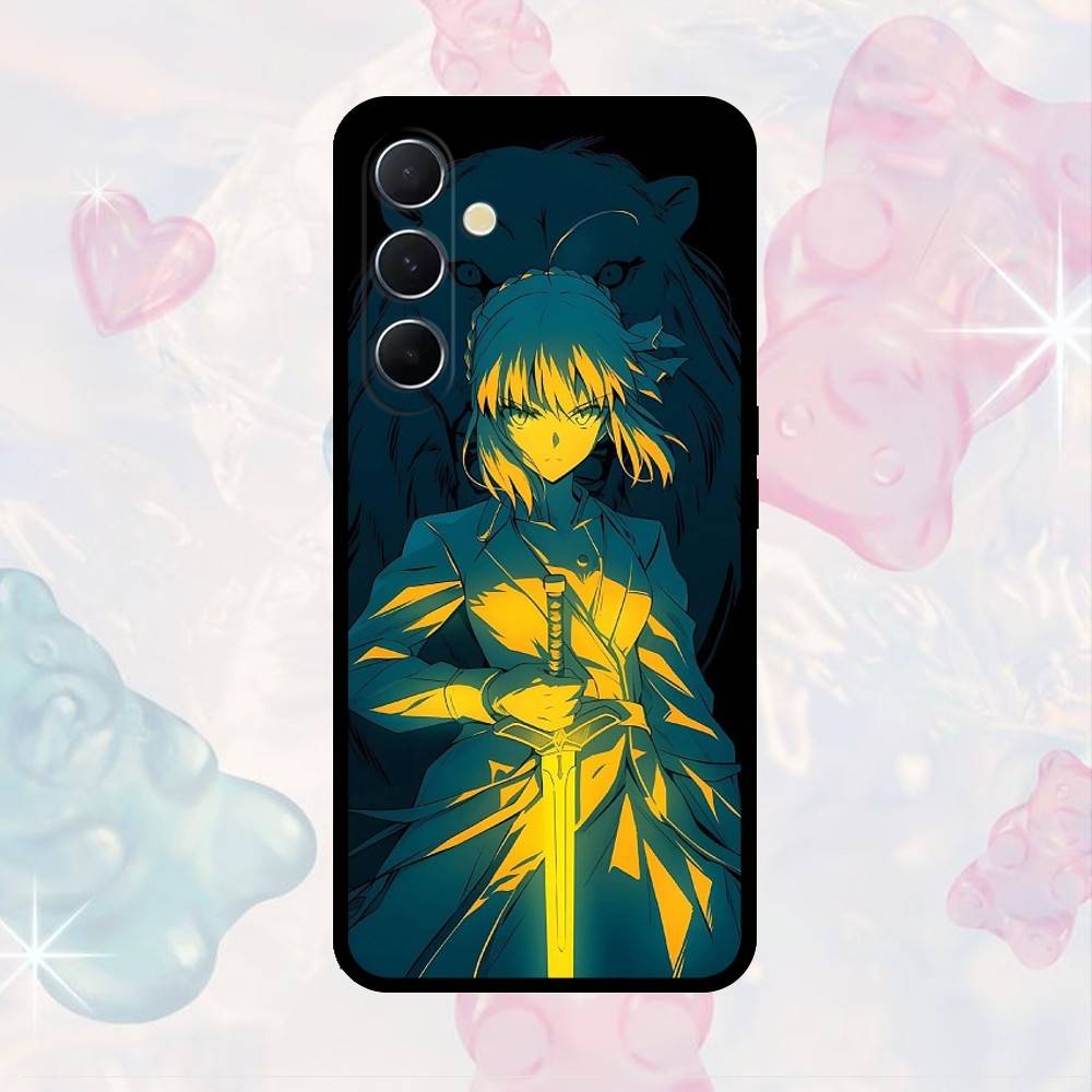 AAA Anime Fate Saber  Phone Case For Samsung S25,S24,S21,S22,S23,S30,Ultra,S20,Plus,Fe,Note,10,9,5G Black Cover
