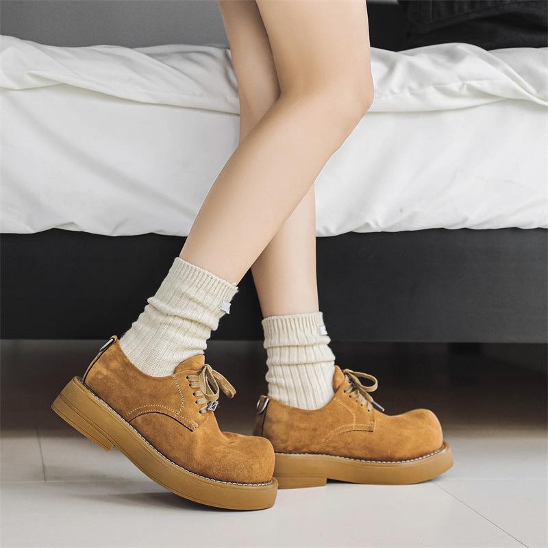 2024 neue Schuhe mit großem Kopf Herren Plateau erhöhend Martin Stiefel Retro Workwear kurze Stiefel lässige Lederschuhe 1088-M