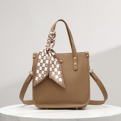 Korean Version of Tote Bag  New Versatile and Lightweight Small Bag for Women  Large Capacity  Silk Scarf  One Shoulder Slanted Straddle Handbag