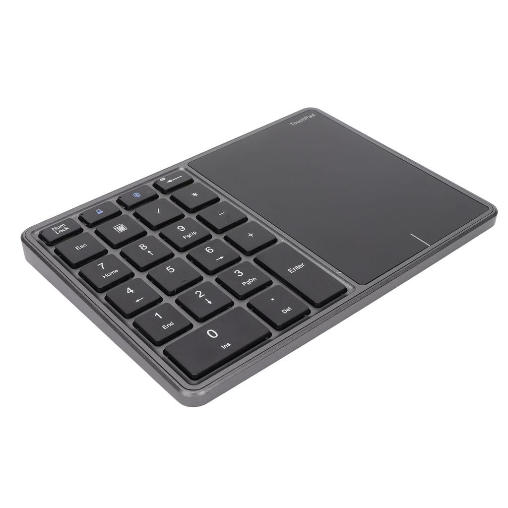 Wireless Numeric Keypad 2.4G Ergonomic 7.5 Degree Angle 10m Receiving Type C Port 22 Keys Number Keypad with Toucad