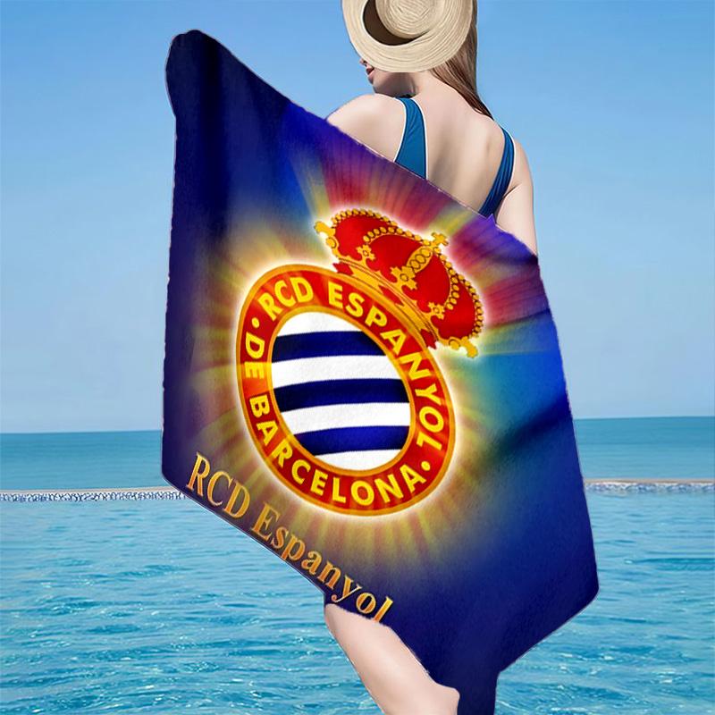 1 Toalla de Playa Estadio Espanyol - Suave, Microfibra Absorbente, Ligera, Ideal para la Playa, Fiestas, Viajes, Regalos para Fans de Camping
