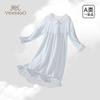 Yingshi Girls' 100% Cotton Sweet Long Sleeve Home Clothes Sleeping Skirt